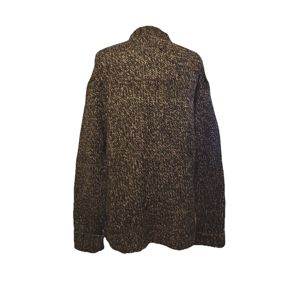 VTG Calvin Klein‎ Jeans Sweater Sz L Wool Blend Men's V neck Browns Long Sleeves